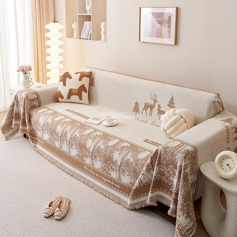 Sofa Cover Towel Ins Style Chenille Sofa Cover Cloth All-Inclusive Four Seasons Universal Anti-Scratching Sofa Cover Cushion
