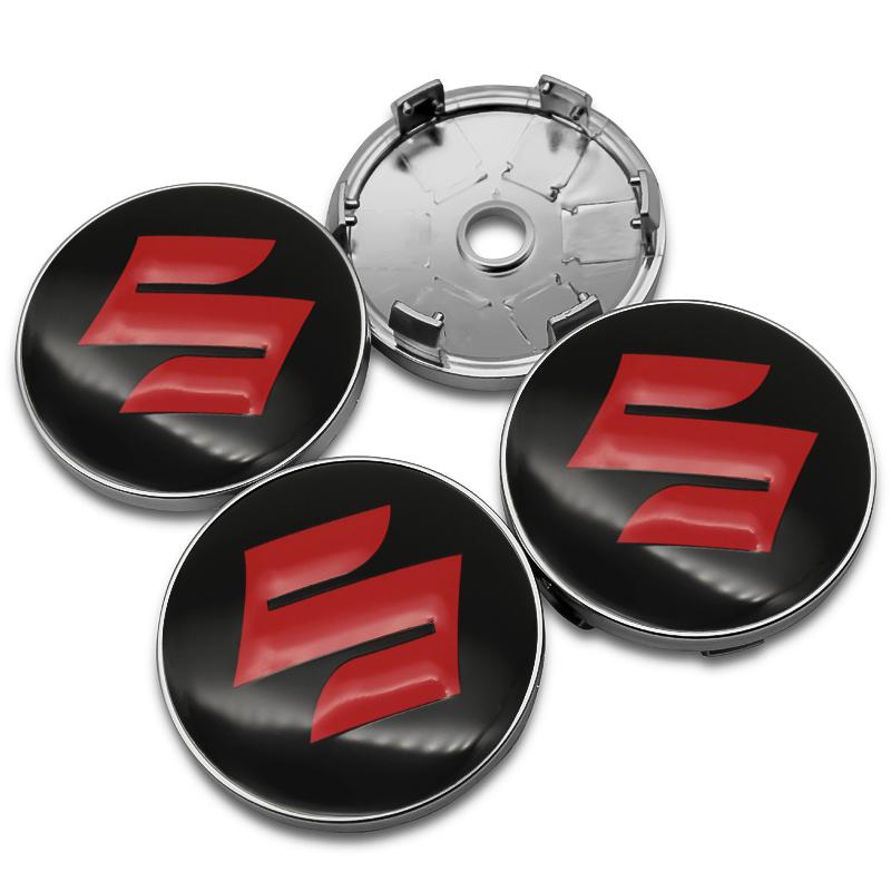 For Suzuki JIMNY Grand vitara Sx4 swift Alto 4Pc 56mm+60mm Car Wheel Center Hub Cap Badge Emblem Decal Sticker Accessories