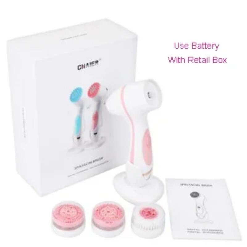 Silicone Face Brush Waterproof Electric Facial Cleansing Brush Skin Cleaner Spin Wash Pores Deep Cleaning Tool Remove Acne