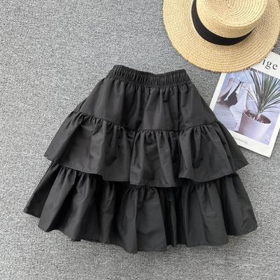 All-Match Cake Skirt Women's Summer French Retro High Waist Slimming Ruffled A-Line Skirt