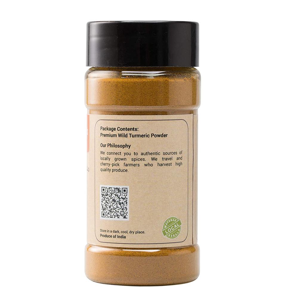 Wild Turmeric Powder (65 G), Wild Turmeric Powder, Seeds and Hands