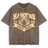 Hawkins Middle School 1984 Prints Washed T-Shirt Mens Cotton Short Sleeve Tops Street O-Neck Oversize T Shirt Clothes