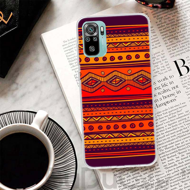 African Style Fabric Pattern Cover For Xiaomi Redmi Note 10 9S 9 8T 8 Pro 7 5 Mi 9T 10T 11T 12T 11 12 Lite 12X A3 A2 A1 Print Co