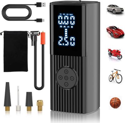 Inflador de Pneus Portátil Compressor de Ar - Bomba de Ar 150PSI para Pneus de Carro, Bomba de Pneu Sem Fio com Display Duplo LCD, Luz LED para Carro