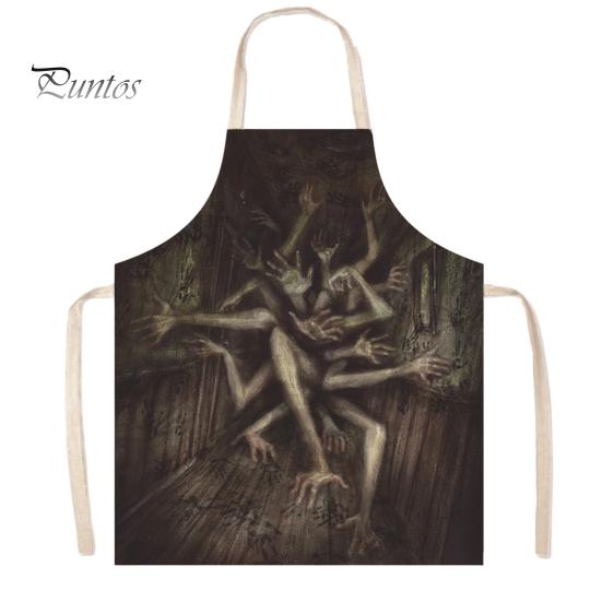 Novelty Barbecue Apron Halloween Butcher with Realistic Blood Stain, Washable Protective Work Apron, Funny Prank Gift Horror Costume Prop for Cosplay