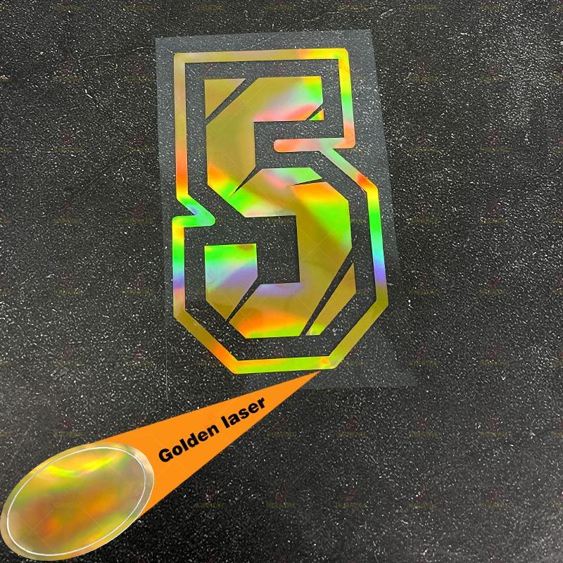 1PC Gold Laser Number 0 To 9 Motorcycle Stickers Waterproof for Motorcycle Helmet Fairing Tailbox Car Body Universal Vinyl Decal