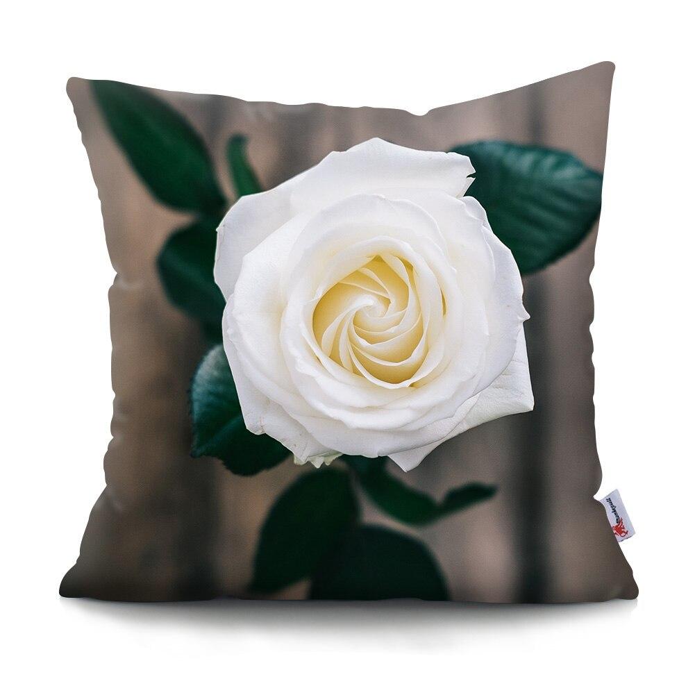 Mote Rose Putetrekk Polyester Print Putetrekk Beautiful Flower Home Decor Putetrekk