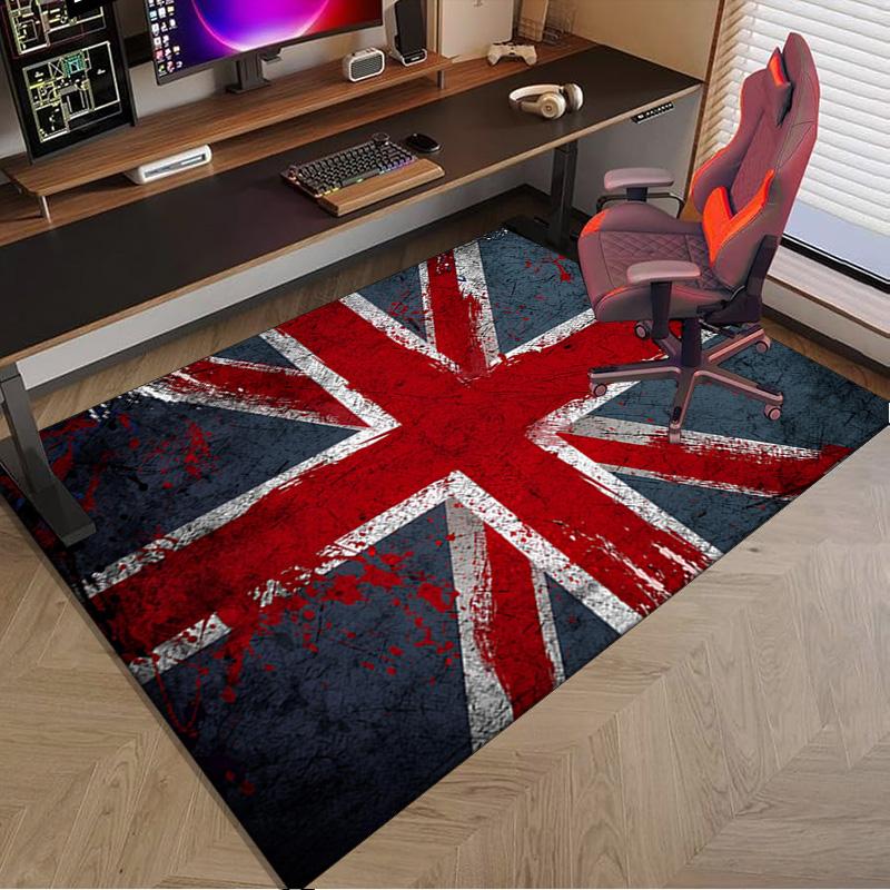 British Flag Artwork Area Rug Office rug, Chair Rug, Decor Carpet Livingroom bedroom Mat, Large Size Fan gifts Christmas gifts