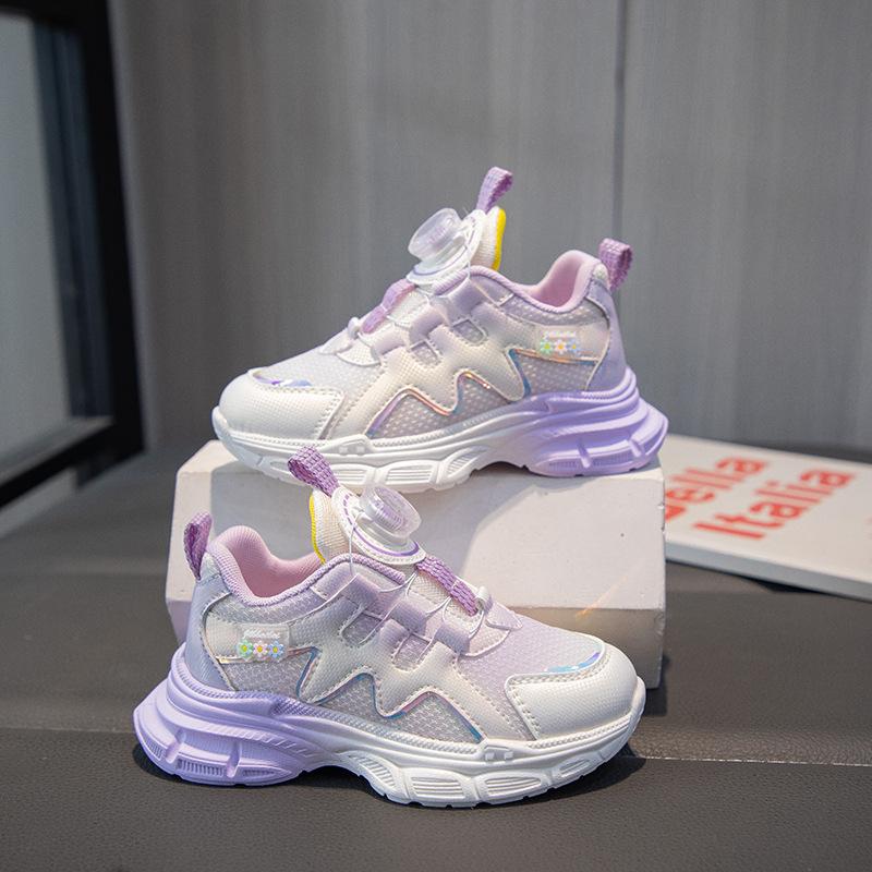 

Astro Boy Girls Sneakers 2025 Summer New Running Breathable Children s Shoes Spin Button Girl Princess Mesh Shoes 26