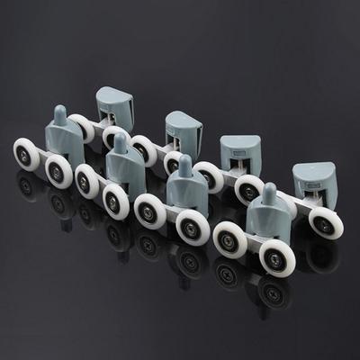 Çinko alaşımı çift duş kapısı makaralı tekerlek kılavuzu/kasnaklar/makaralar/tekerlekler yatak çapı 19mm/20mm/23mm/25mm/27mm
