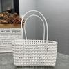 Korean Style Ins Hollow Out Woven Basket Bag Candy Color Beach Bag Handmade Straw Rattan Shoulder Handbag for Women Travel