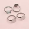 5pcs Stainless Steel 6-14mm Inner Size Craft Ring Cabochons Blank Base Settings Tray DIY Jewelry Making Accessories Supplies