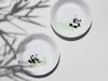 Okura Pottery Panda Parent and Child - Auspicious Tale - 11cm Small Plate Part 2 [Dragonfly Stop Here] Microwave and Dishwasher Safe, Made in Japan,