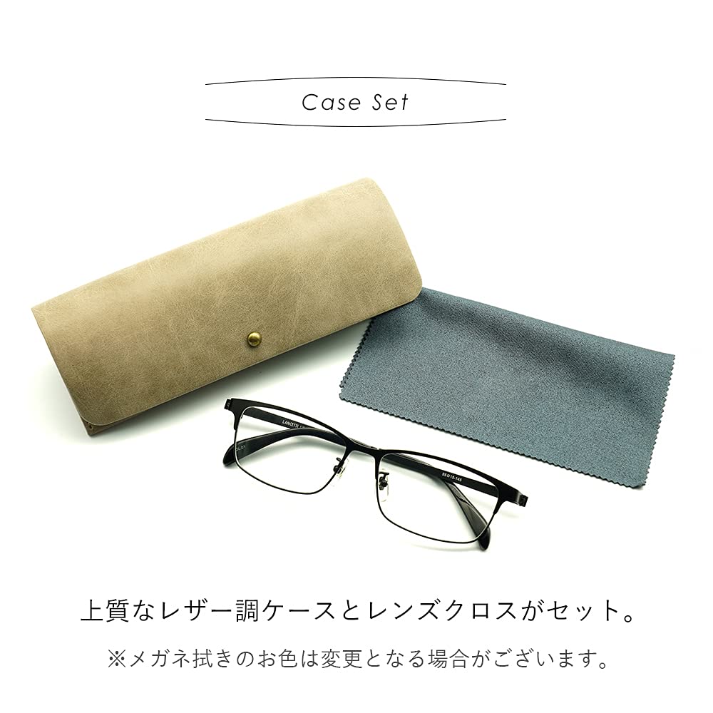 LANCETTI Reading Glasses Stylish Blue Light Cut Frequency Silver Matte Men's 3.0 LC-R701