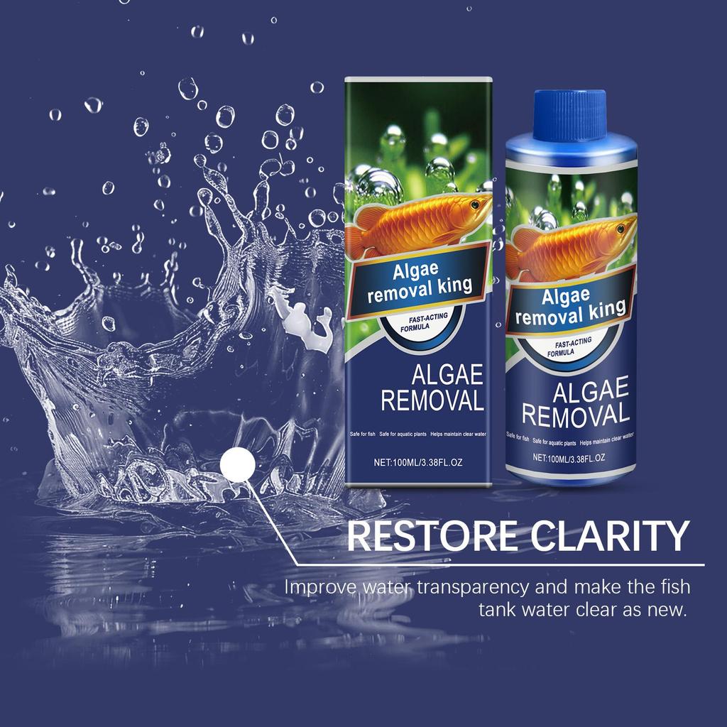 AMZ Aquarien Wasserklärer Reinigt Aquarienflecken, Macht Das Wasser Klar Und Kontrolliert Wachstum 100ml