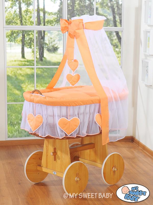 Moses basket with canopy - Amelie peach