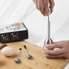 Kreativer Eieröffner Eierschalenöffner mit Eierablage-Set und Löffeln Edelstahl Eieröffner Frühstückswerkzeug Küchenzubehör