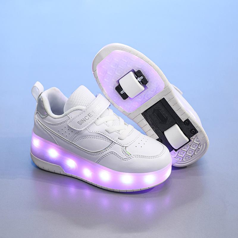 

Детские кроссовки-ролики, роликовые коньки для мальчиков, четырехколесные кроссовки, студенческие невидимые коньки, обувь со светящимися колесами для девочек 29