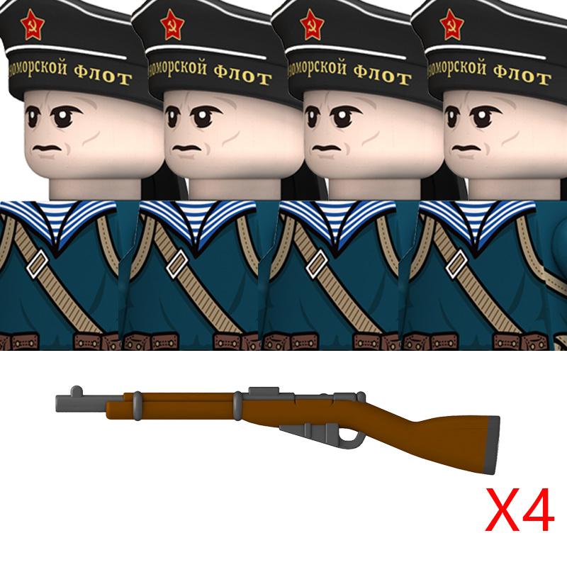 WW2 Military Navy Series Soldier Figures Building Blocks Navy Warrior Bricks Toys Gifts