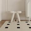 Portable Cream Style Makeup Stool Wooden Stool Simple Modern Dressing Stool Light Luxury Backrest for Home Use