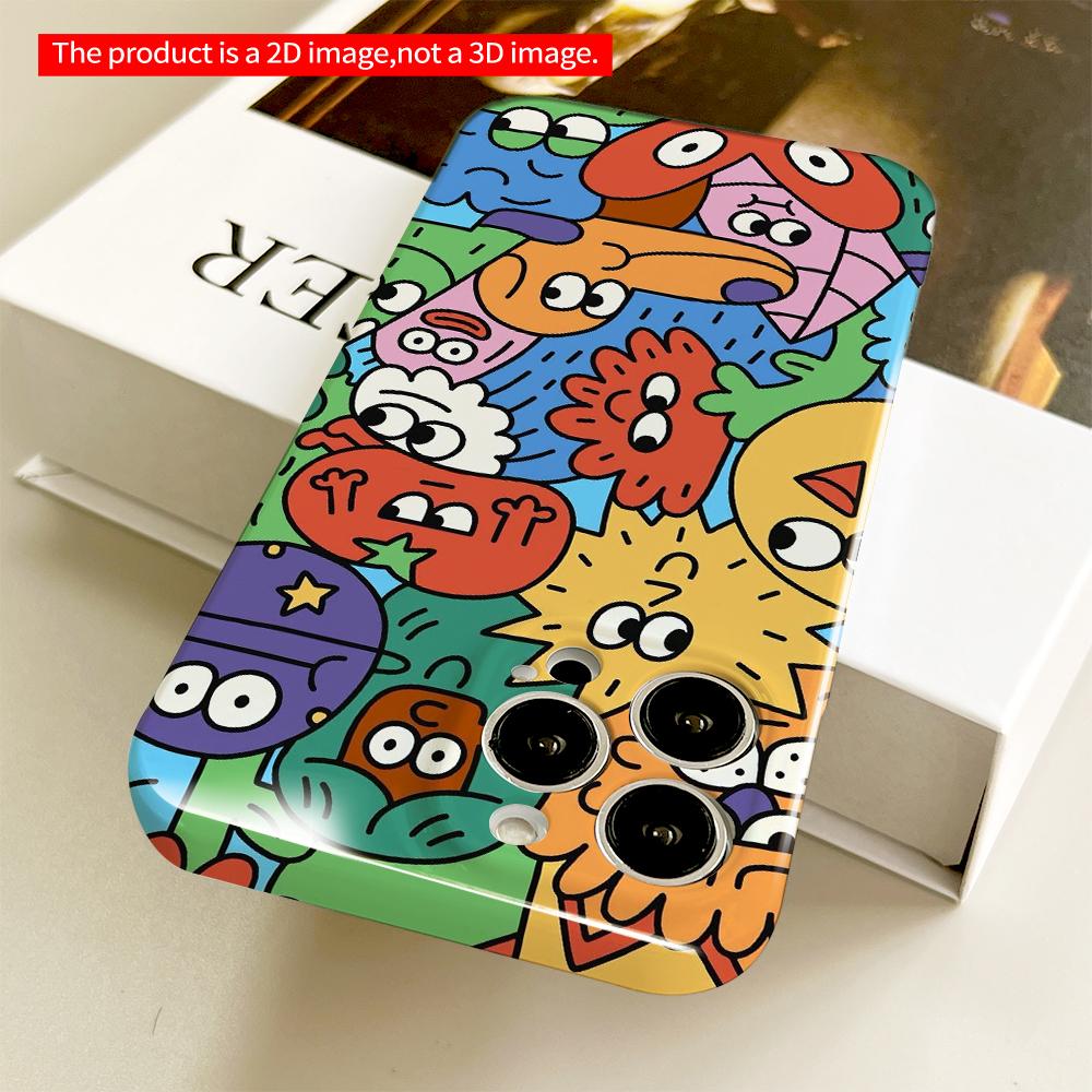 Colorful Cartoon Characters Phone Case All Inclusive Film Hard Phone Case, Compatible with iPhone 18 Pro Max 17 16 15 14 13 12 11