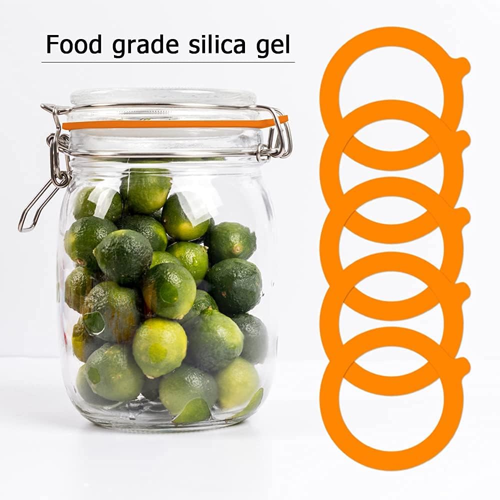20 Pieces Rubber Seals Rings for Glass Jars, Airtight Silicone Gasket Sealing Rings for Jars, Fits Most Sizes, Leakproof Rubber Gasket Replacement
