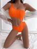 European and American Style Women Sexy Cut Out Bikini One Shoulder Swimwear High Cut Monokini Swimsuit One Piece Solid Color Bathing Suit