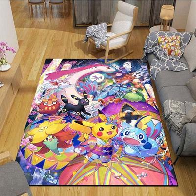 Kreslený Pokémon Pikachu Potisk Velký Koberec do Obývacího pokoje Podložka do Ložnice Domácí Módní Plošné Koberce