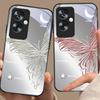 Metallischer Schmetterling für Oppo A79 5G 58 78 74 60 4G Reno 11F Realme GT 6 11 Note 50 10 C55 X2 Hartglas Schwarz Handyhülle