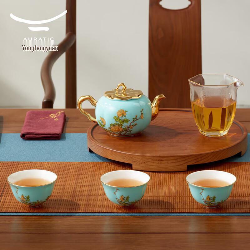 Yongfengyuan Madam Porcelain West Lake Blue 6-Piece Tea Set