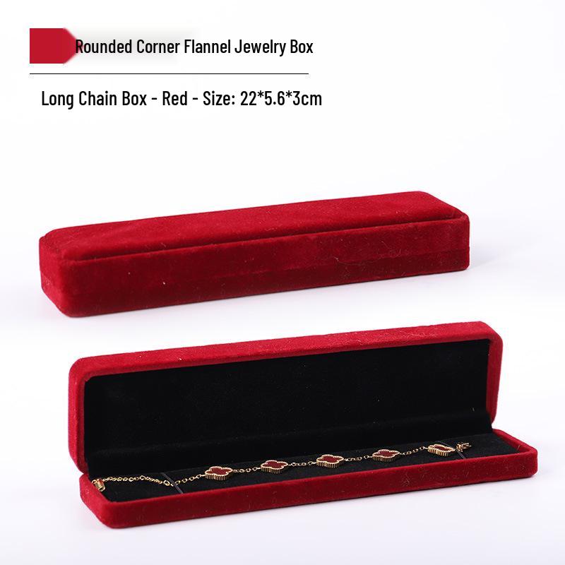 Rounded Corner Plush Jewelry Storage Box for Bracelets, Rings, and Necklaces