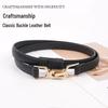 Women's 2025 Decorative Black PU Leather Thin Belt for Dresses & Suits