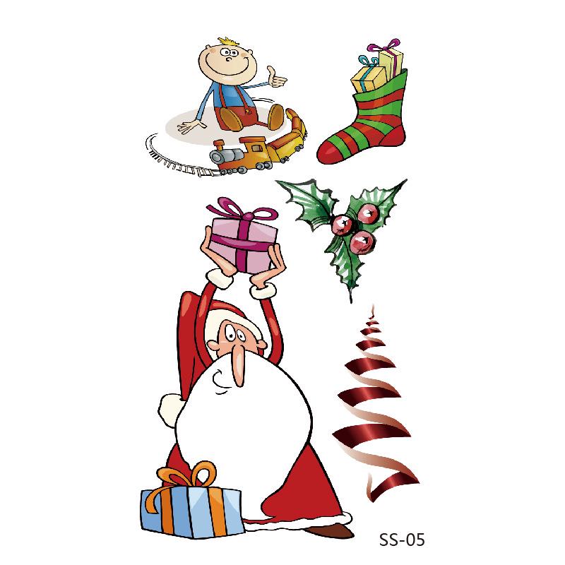Christmas Fun Face Stickers: Children's Cartoon Tattoo Stickers