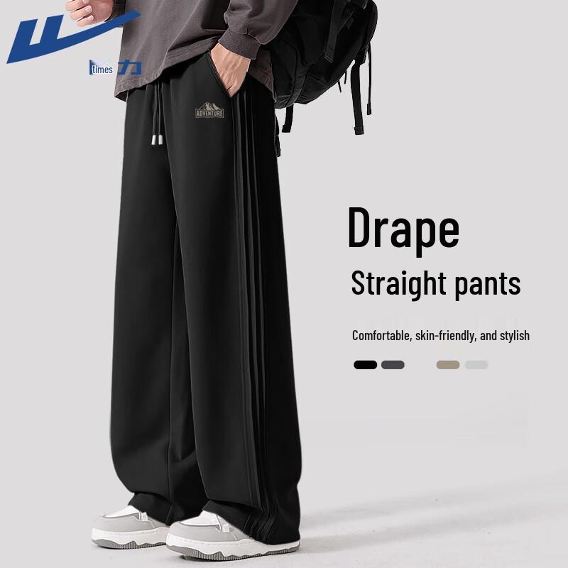 Warrior Men s Retro Loose Pleated Wide-Leg Sweatpants M