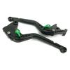 K79 Black Kawasaki Brake and Clutch Lever Compatible with Versys (Green) Set, 6-Level Adjustment, ZX-6R, ZX-9R, ZX-10R, Z1000, ZX-12R, 1000, etc.