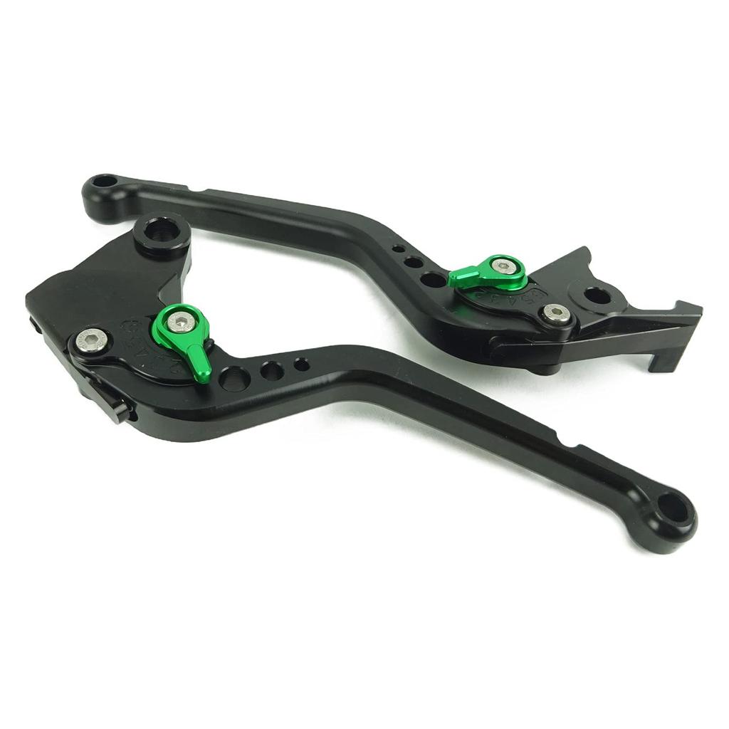 K79 Black Kawasaki Brake and Clutch Lever Compatible with Versys (Green) Set, 6-Level Adjustment, ZX-6R, ZX-9R, ZX-10R, Z1000, ZX-12R, 1000, etc.