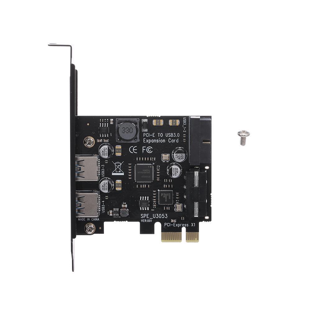 STW USB3.0 2 externe poorten + 2 interne poorten 19-pins header PCI Express-kaart