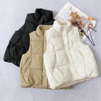 New 2026 Women’s Short Down Cotton Vest with Stand Collar - Stylish, Casual, Petite, and Lightweight