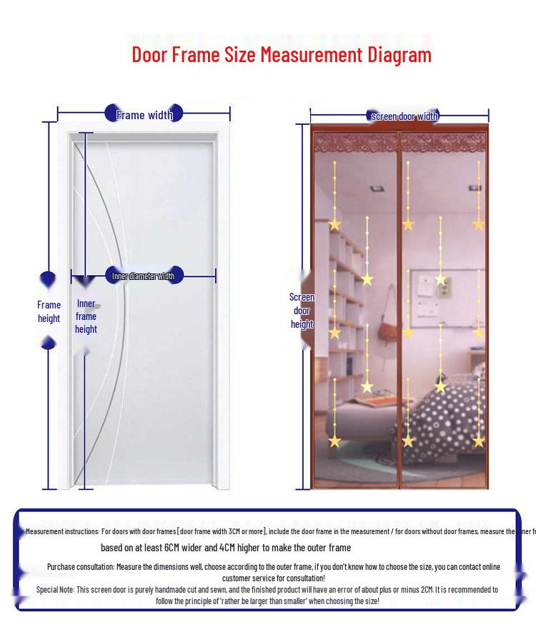 Velcro Magnetic Anti-Mosquito Screen Door - Silent & Encrypted for Bedroom Use