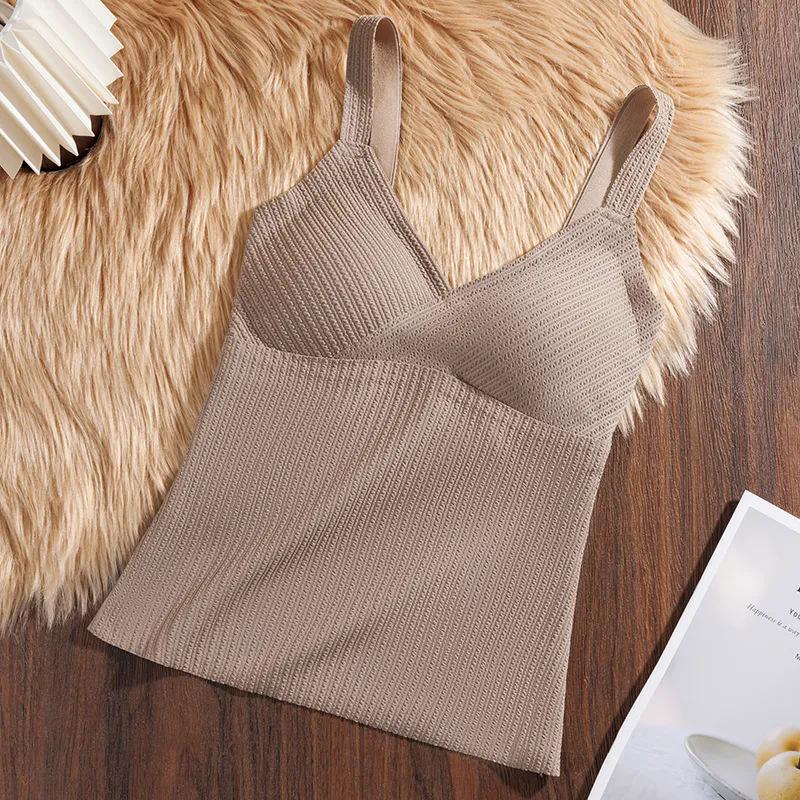 

Осенне-зимний теплый жилет с V-образным вырезом для женщин, самосогревающийся и защищающий от холода, облегающее нижнее белье для женщин 2XL size [140-80kg]