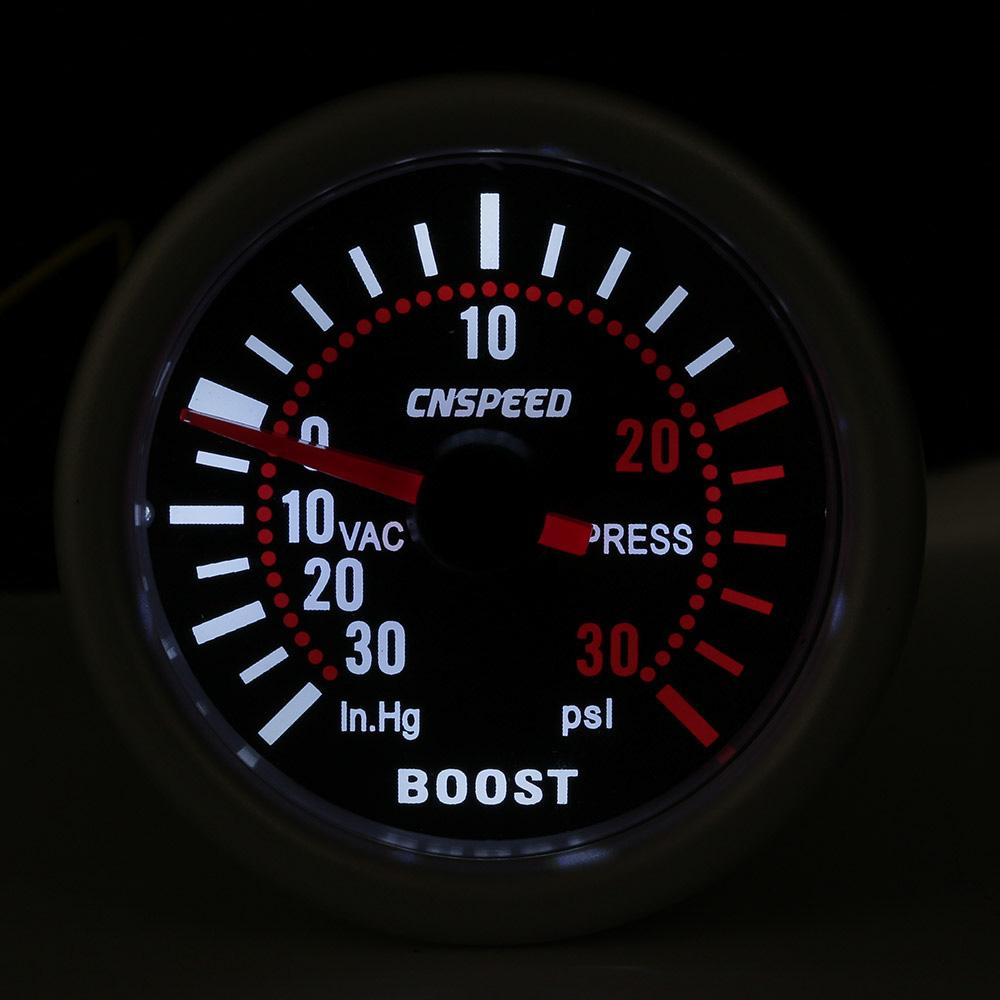 Universal 52mm 2″ White Digital LED Turbo Boost Meter Pressure Gauge Tint Psi