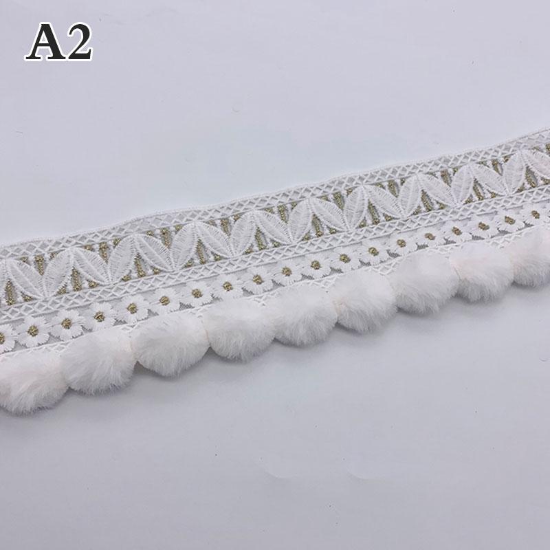 2/4/6 Meter Pompon Kugel Quaste Fransen Spitze Besatz Band Applikation Stoffbesatz Kante Vorhang Sofa Deko DIY Polsterung