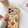 Kawaii Cartoon Taiyaki Bear Rilakkuma Silicone Phone Case For iPhone 17 16 15 14 13 12 Pro Max 16promax 3D Soft Cover