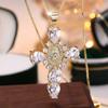 Full Diamond Virgin Cross Necklace Women, European and American Creative Personality Holiday Gift Pendant