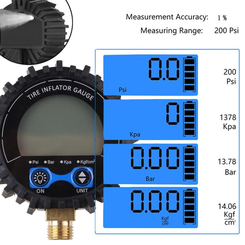 Buy Digital Gas Pressure Gauge with 1/4'' NPT Bottom Connector & Rubber