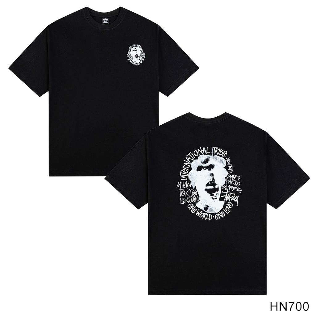 Stussy 2025 Sommer Neues Hochwertiges Rundhals-T-Shirt aus Baumwolle für Männer und Frauen Klassisches Logo mit neuem Musterdruck Paar-T-Shirt