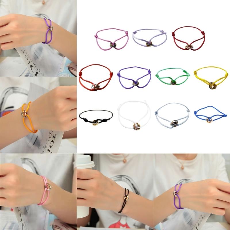 Metall-Schnallenringe Geflochtenes Seilarmband Handgemachtes Schnurarmband Schmuck Geschenk Verstellbare Freundschaft Partnerarmbänder