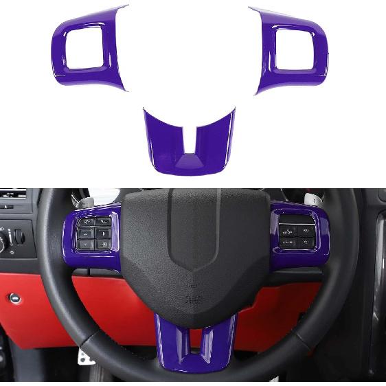 Linskip Steering Wheel Trim Compatible with Dodge Charger/Challenger/Durango/Dart 2009-2014 & Journey 2013-2022, Steering Wheel Cover for Charger