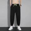 Herren Casual Hose Neue Sommer Dünn Trendig Locker Große Größe Gerade Vertikal Eis Seide Hose
