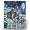 Nordic Wolf Pattern Shower Curtains Animals Tiger Bath Curtain High Quality Waterproof Polyester For Bathroom With 12Pcs Hooks